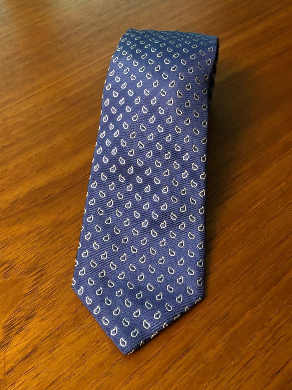 faconnable Silk Tie Blue Classic Pattern